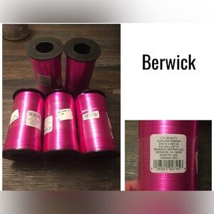 🆕BERWICK - NWT - 5PC LOT - PINK CURLING RIBBON - GIFTWRAP SUPPLIES